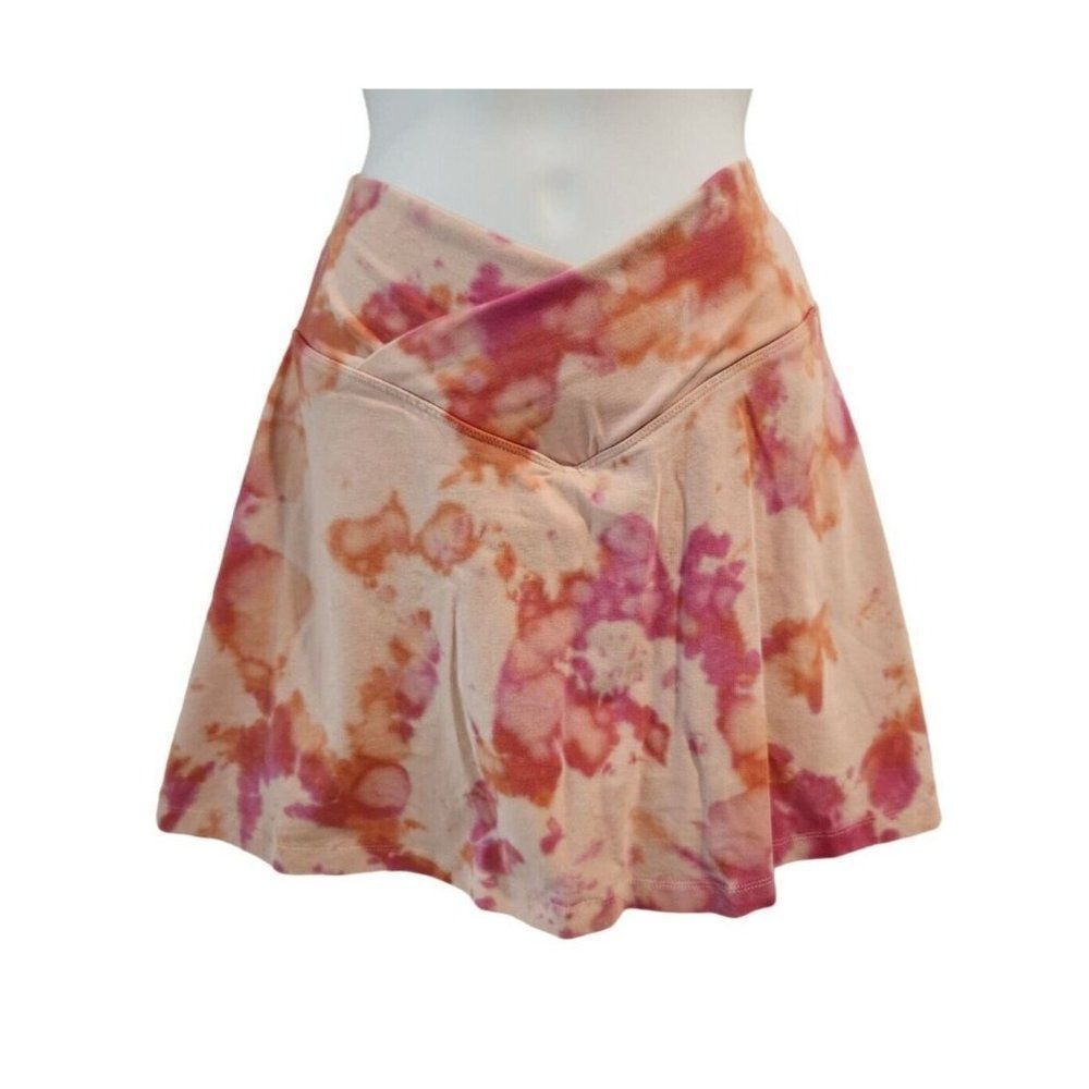 Victorias Secret Pink Tie Dye Orange Skort M Summer Tennis Low Rise